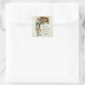 Alice in Wonderland Cheshire Cat Mad Vierkante Sticker (Tas)