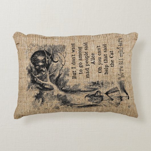 Alice in Wonderland; Cheshire Cat met Alice Accent Kussen (Voorkant)