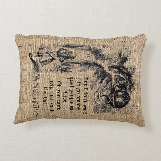 Alice in Wonderland; Cheshire Cat met Alice Accent Kussen (Achterkant)