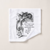 Alice in Wonderland; Cheshire Cat met Alice Bad Handdoek (Wasdoekje)