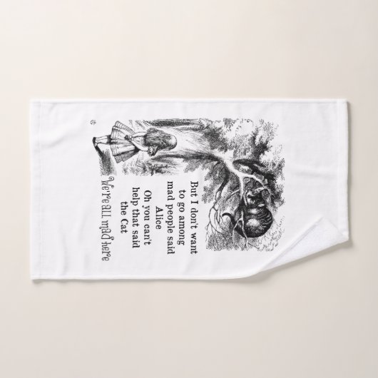 Alice in Wonderland; Cheshire Cat met Alice Bad Handdoek (Handdoek)