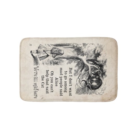 Alice in Wonderland; Cheshire Cat met Alice Badmat (Voorkant)