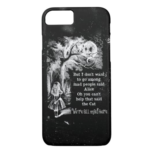 Alice in Wonderland; Cheshire Cat met Alice Case-Mate iPhone Case (Achterkant)