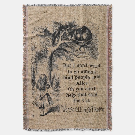 Alice in Wonderland; Cheshire Cat met Alice Deken (Voorkant Verticaal)