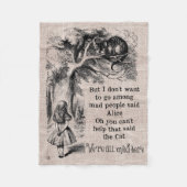 Alice in Wonderland; Cheshire Cat met Alice Fleece Deken (Voorkant)