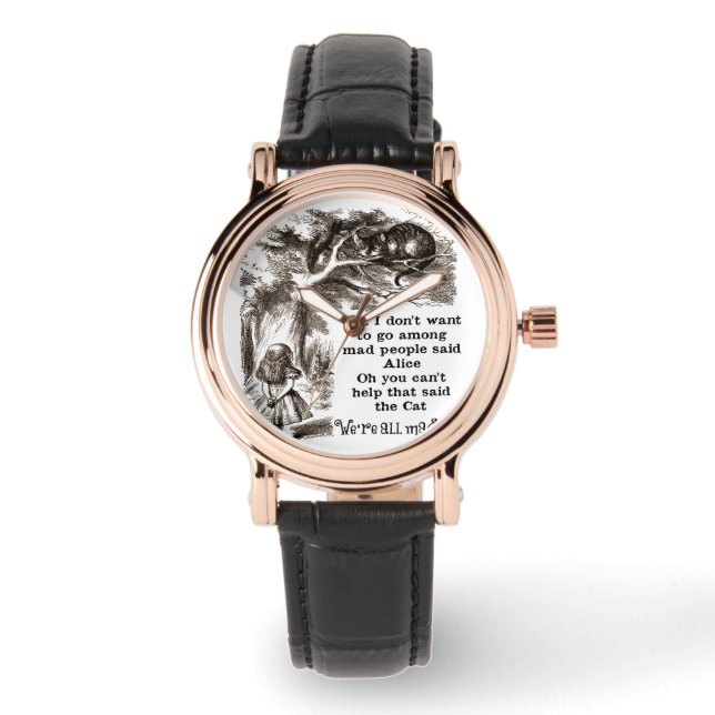 Alice in Wonderland; Cheshire Cat met Alice Horloge (Voorkant)