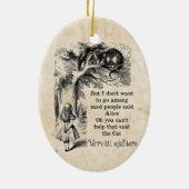 Alice in Wonderland; Cheshire Cat met Alice Keramisch Ornament (Achterkant)