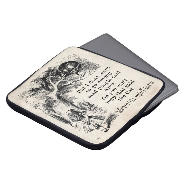 Alice in Wonderland; Cheshire Cat met Alice Laptop Sleeve (Voorkant top)