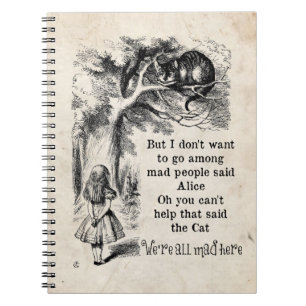 Alice in Wonderland; Cheshire Cat met Alice Notitieboek