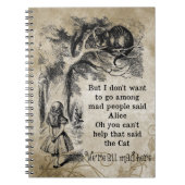 Alice in Wonderland; Cheshire Cat met Alice Notitieboek (Voorkant)