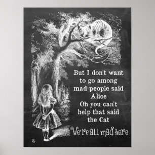 Alice in Wonderland; Cheshire Cat met Alice Poster