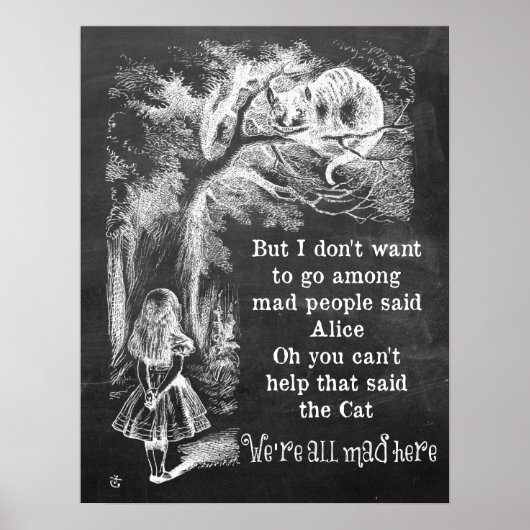 Alice in Wonderland; Cheshire Cat met Alice Poster (Voorkant)