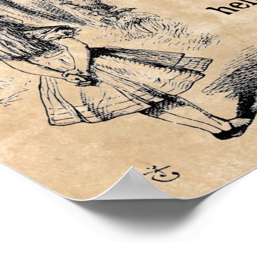 Alice in Wonderland; Cheshire Cat met Alice Poster (Hoek)