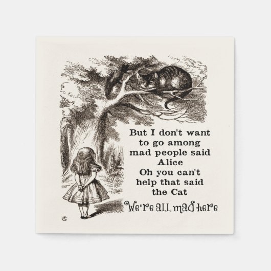 Alice in Wonderland; Cheshire Cat met Alice Servetten (Voorkant)