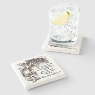 Alice in Wonderland; Cheshire Cat met Alice Stenen Onderzetter