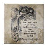 Alice in Wonderland; Cheshire Cat met Alice Tegeltje (Voorkant)
