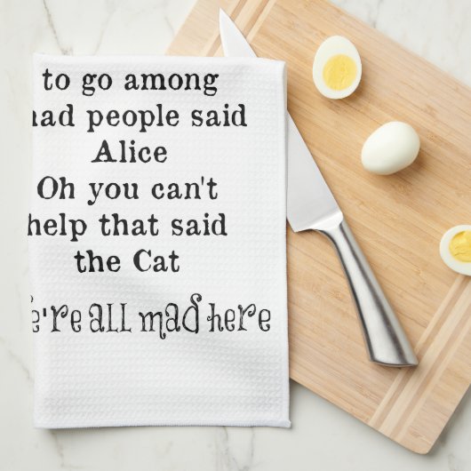 Alice in Wonderland; Cheshire Cat met Alice Theedoek (Quarter Fold)