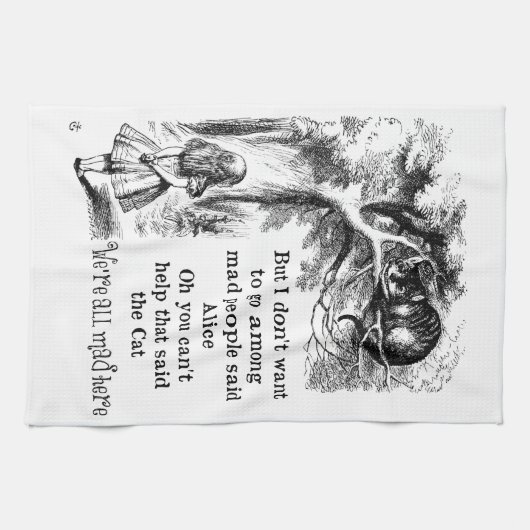 Alice in Wonderland; Cheshire Cat met Alice Theedoek (Horizontaal)