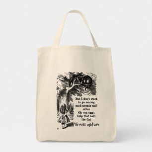 Alice in Wonderland; Cheshire Cat met Alice Tote Bag
