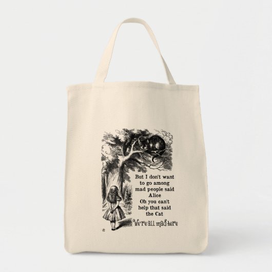 Alice in Wonderland; Cheshire Cat met Alice Tote Bag (Voorkant)