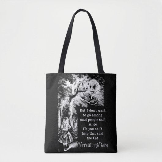 Alice in Wonderland; Cheshire Cat met Alice Tote Bag (Voorkant)