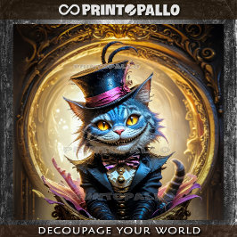 Alice in Wonderland: Cheshire Cat met hoge hoed Tissuepapier
