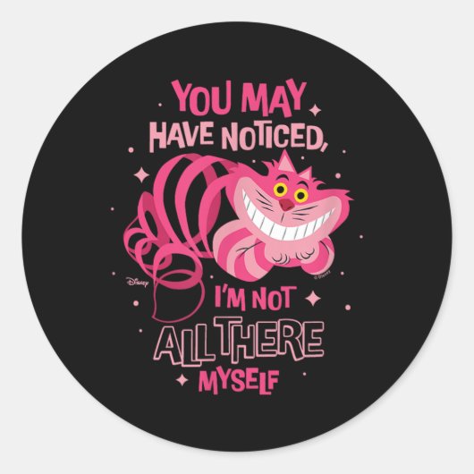 Alice in Wonderland - Cheshire Cat niet alles daar Ronde Sticker (Voorkant)