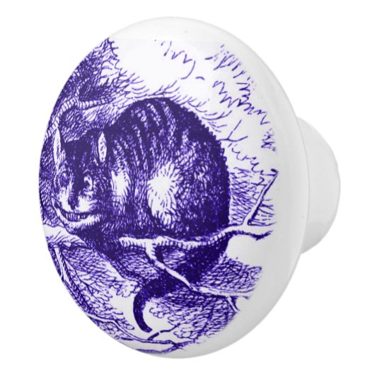 Alice in Wonderland Cheshire Cat Paars Knob Keramische Knop (Rechts)