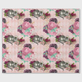 Alice in Wonderland Cheshire Cat Pink Cadeaupapier (Vlak)
