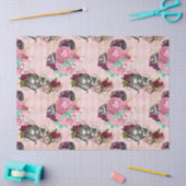 Alice in Wonderland Cheshire Cat Pink Decoupage Tissuepapier (Craft)