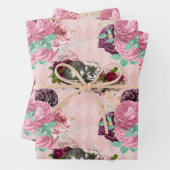 Alice in Wonderland Cheshire Cat Pink Inpakpapier Vel (In situ)