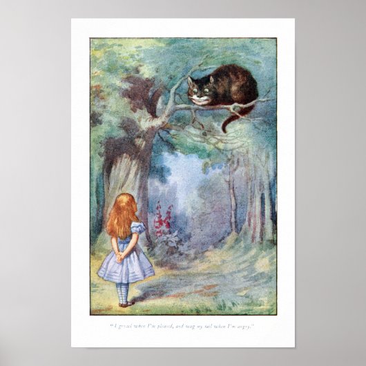 Alice in Wonderland Cheshire Cat Print Poster (Voorkant)