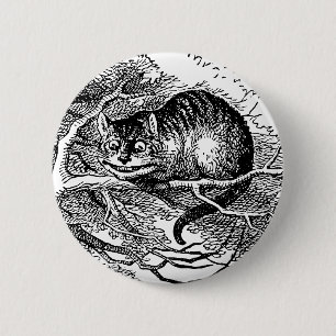  Alice in Wonderland, Cheshire Cat Ronde Button 5,7 Cm
