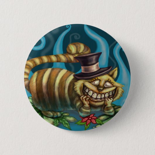 Alice in Wonderland Cheshire Cat Ronde Button 5,7 Cm (Voorkant)