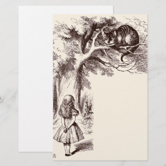 Alice in Wonderland | Cheshire Cat Smile Briefpapier (Voorkant / Achterkant)