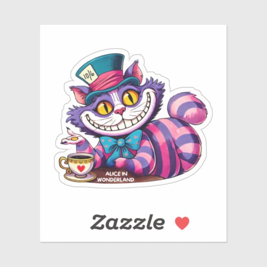 Alice in Wonderland Cheshire Cat Sticker (Vel)