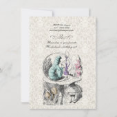 Alice in Wonderland Cheshire Cat Tea Party Invite Kaart (Achterkant)
