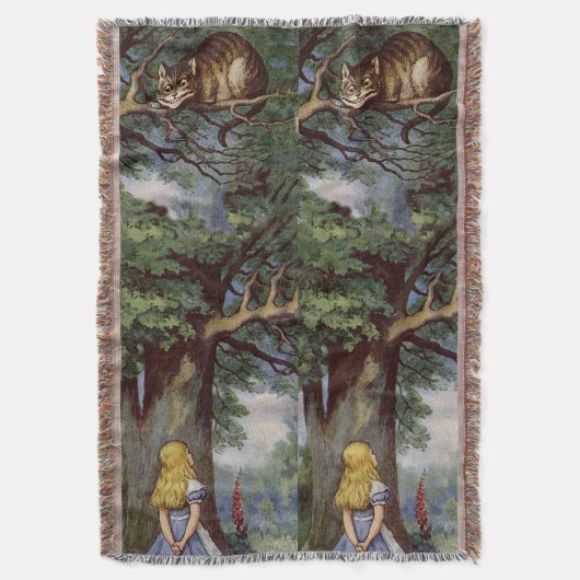 Alice in Wonderland Cheshire Cat Throw Blanket Deken (Voorkant Verticaal)