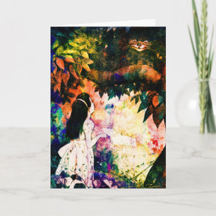 Alice in Wonderland Cheshire Cat Waterverf Kaart