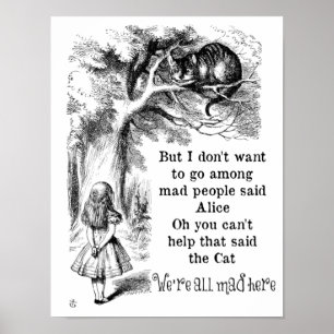 Alice in Wonderland; Cheshire Cat with Alice Poster