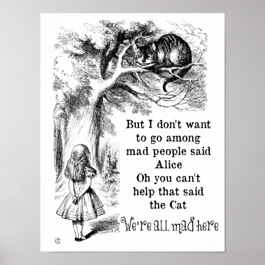 Alice in Wonderland; Cheshire Cat with Alice Poster (Voorkant)