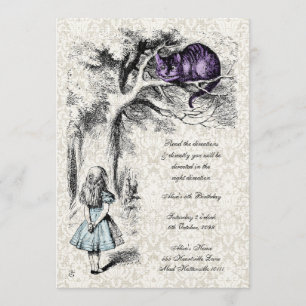 Alice in Wonderland Cheshire Tea Party Birthday Kaart