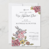 Alice in Wonderland Chic Storybook Wedding Kaart (Voorkant)