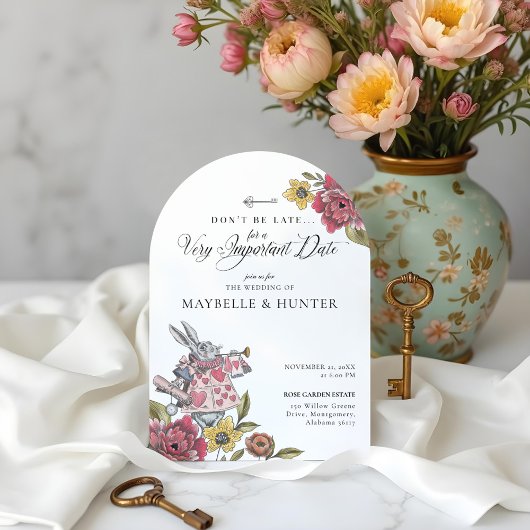 Alice in Wonderland Chic Storybook Wedding Kaart