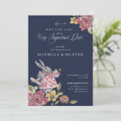 Alice in Wonderland Chic Storybook Wedding Kaart (Staand voorkant)