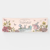 Alice in Wonderland  Chic Storybook Wedding Spandoek (Horizontaal)