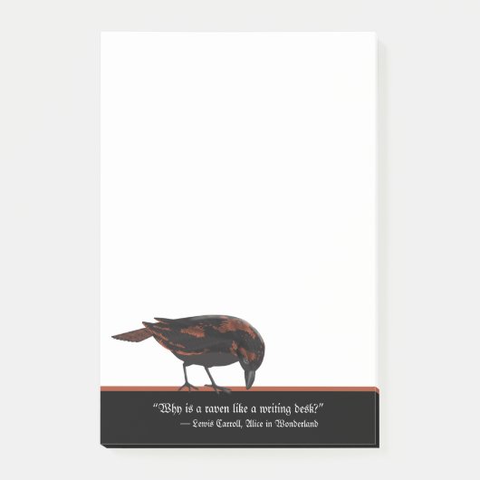 Alice in wonderland citaat en Raven Post-it Notes (Voorkant)
