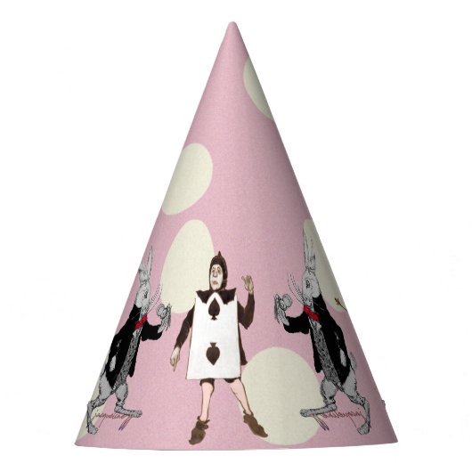 Alice in Wonderland Clan White Rabbit Party Pet Feesthoedjes (Voorkant)