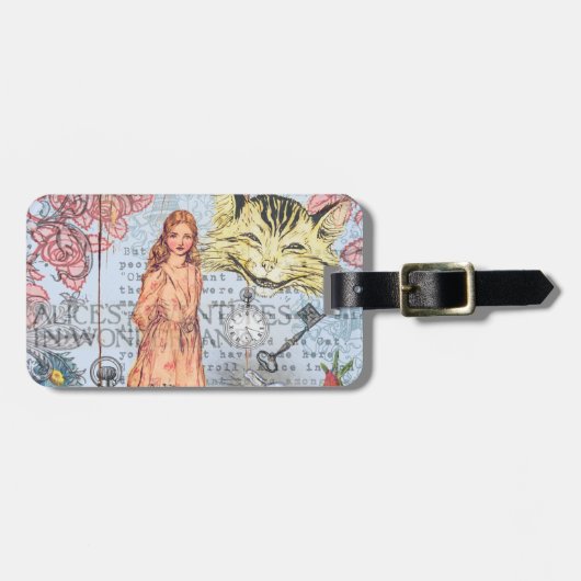 Alice in Wonderland Classic Cheshire Rabbit Alice Bagagelabel (Voorkant horizontaal)