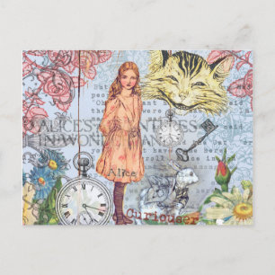Alice in Wonderland Classic Cheshire Rabbit Alice Briefkaart